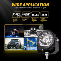 DXZ H-Y-4C Nouvelle lampe de travail LED étanche IP67 9-30V 5050/3535/3030 21.4W Spot DRL Blanc/Jaune pour camions tout-terrain
