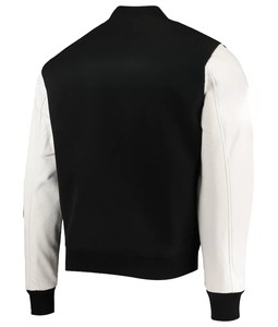 Chaqueta Universitaria de Invierno de Lana y Cuero con Cuello Alto, Estilo Varsity, Personalizada para Universidad, Tallas Grandes, Ropa Urbana, Servicio OEM, Venta al Por Mayor - Product Image 3