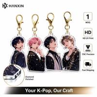 Porte-clés personnalisé en acrylique style Polaroid KPOP Idol, Merch d'artiste personnalisé, 1 MOQ, Échantillonnage rapide, Hanxin Crafts