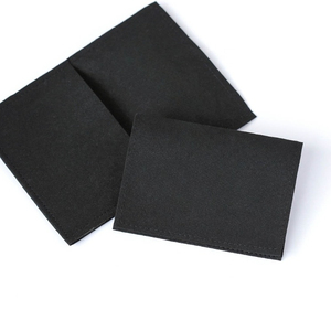 10x8cm <b>Black</b> Custom Logo Printed Microfiber Envelope Style Luxury Lightweight Jewelry Gift Packaging Pouch - Product Image 3