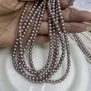 Perles d'eau douce naturelles 1123, 4-5 mm, presque rondes, perles en vrac, accessoires de bijouterie DIY, couleurs personnalisées blanc rose pour la fabrication de bijoux - Product Image 2