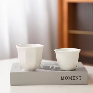 YUBIN Tazza da Caffè in Ceramica Stile Arabo/Etiopico, 70ml 100ml 180ml 250ml, Bianca, Lavabile in Lavastoviglie, Adatta al Microonde, per Ufficio/Caffetteria/Sala da Tè - Product Image 1