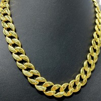 Offre Spéciale de chaîne à maillons cubains de 4mm de largeur pour hommes en alliage de zinc hypoallergénique plaqué or pour les fêtes