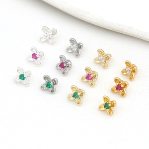 <b>Flower</b> Shape Zircon Pendant DIY Jewelry Accessories 18K Gold Silver Color For <b>Bracelet</b> Necklace Beaded D179 - Product Image 3