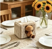 Boîte à mouchoirs décorative en forme d'animal en peluche, style tirette, pour voiture, salon, salle de bain