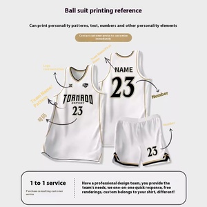 Ensemble de maillot de <span class=keywords><strong>basket</strong></span>-ball pour hommes, veste et pantalon d'été, nom d'équipe personnalisé, taille XS, <span class=keywords><strong>tissu</strong></span> respirant pour l'école, maillot de jeu - Product Image 5