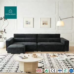 Juego de Sofá Cama Seccional Modular de Cuero de Diseño Moderno y Sencillo a Prueba de Arañazos de Gato para Sala de Estar, Hoteles, Villas y Apartamentos Tapizado - Product Image 1