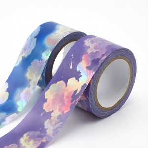 1 Rouleau de Ruban Adhésif Washi Double Face en PET Imperméable, Adhésif Activé par l'Eau, Style Japonais Artistique Minimaliste, à Tirer - Product Image 1