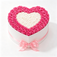 Bunga Mawar Awet Bentuk Hati Berbagai Gaya Dapat Disesuaikan, Ember Pelukan Buatan Tangan, Hadiah Abadi untuk Hari Valentine