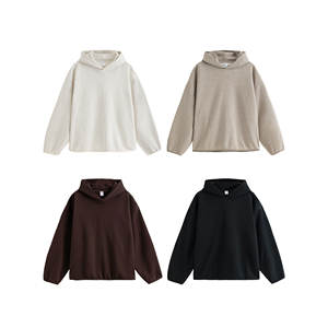 Men's Casual Oversized Drop Shoulder Hoodie 365GSM Cotton Polyester Plain Dyed Fleece Custom Logo for Autumn - Product Image 2