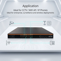 TiNCAM Smart Networking Full Gigabit 16 + 2 POE Switch con 2 * Módulo SFP 1 * Consola 48V Soporte Cámara IP NVR AHD CCTV