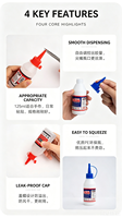 Colle liquide blanche et transparente non toxique de 125 ml, multi-usages, pour l'école, l'artisanat, le papier, le bois, le tissu, la fabrication de slime DIY
