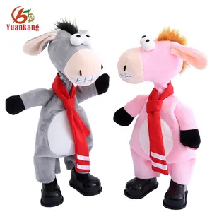 New Singing Toys Custom Musical Dancing Soft Stuffed Small Animal Plush donkeys Toy