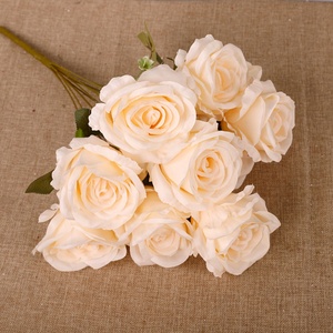 Ramo de Rosas de Tela de Seda, Flores Artificiales, 10 Cabezas, Ramo de Rosas Artificiales de Fábrica, Ramos de Boda para Decoración del Hogar - Product Image 2