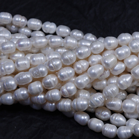 Perles de Grain de riz de 9-10mm 100% naturel perle d'eau douce pour bricolage de bijoux matériaux anneau