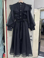 Robes de Designer pour Femme, Élégantes Robes Roses Chic et Tendance Coupe Slim, Vêtements de Fête Décontractés à Manches Longues, Robes Discrètes pour l'Église ODM OEM