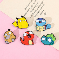 Bros Pin Pokemon Lucu Bergambar Kartun, Aksesoris Lencana Logam Pikachu Monster Saku yang Dapat Dipersonalisasi