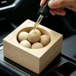 Difusor de Aromaterapia Cuadrado de Madera Natural con Logotipo Personalizado, Difusor de Aceites Esenciales Recargable con Bolas de Madera para Coche - Product Image 3