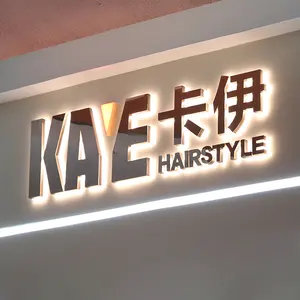 Alfabeto Personalizado Comercial LED Backlit Letras Aço Inoxidável Carta Sinal 3D LED Sign Light Alumínio Channel Letter for Shop