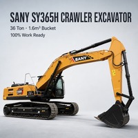 Excavadora SANY 365H Usada, 36 Toneladas, Cucharón de 1.6m, Maquinaria 2020 para Inspección con Video