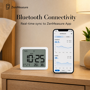 ZenMeasure Stazione <span class=keywords><strong>Meteo</strong></span> Portatile con Monitor di Temperatura e Umidità, Ampio Display LCD, Certificazione IP67 per Casa, Ufficio e Bambini - Product Image 2