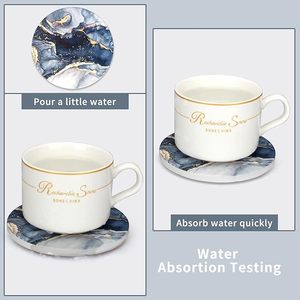 Posavasos de cerámica con soporte: El mejor absorbente decorativo para taza de café, bebida, vino, cerveza adecuado para mesa y bar - Product Image 2