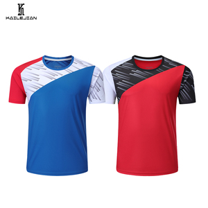 热销定制设计100% 涤纶快干透气升华印花羽毛球服男式乒乓球衫 - Product Image 3