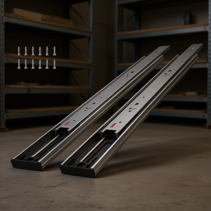 Guide per Cassetti in Acciaio da 24 Pollici per Carichi Pesanti, Estensione Completa, Chiusura Ammortizzata, per Uso in Magazzino - Product Image 2