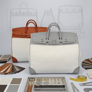 Sac de voyage en platine inspiré du style Old Money vintage Grand sac de week-end en toile et cuir pour homme - Product Image 1