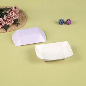 Boîte <span class=keywords><strong>à</strong></span> frites jetable en papier kraft avec impression UV, plateau coloré, vente en gros - Product Image 3
