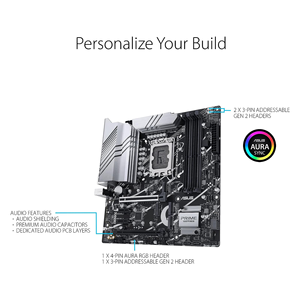 Prime Z790M-Plus <span class=keywords><strong>D4</strong></span> LGA 1700(Intel 14e, 12e et 13e génération) carte mère microATX (PCIe 5.0, 3xM.2 Slots,10 + 1 DrMOS,DDR4,1Gb LAN, - Product Image 4