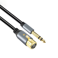 Trs kabel mikrofon Pria, kualitas tinggi 6.35mm (1/4 inci) kabel perempuan Xlr Dan Stereo Jack 6.35mm ke Xlr laki-laki untuk mikrofon