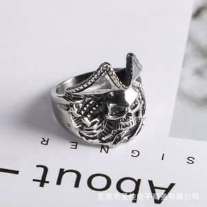 Skull <b>Ring</b> <b>Titanium</b> Steel Men's Jewelry SA377 Skeleton Design Gift - Product Image 4