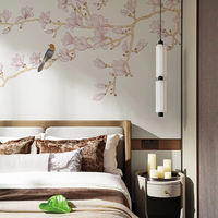 Panneaux muraux décoratifs en PVC 36D gaufré, colorés et personnalisés, avec motifs floraux et oiseaux, design moderne pour la décoration intérieure de maisons, hôpitaux et gymnases