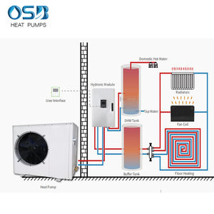 顶部3 ~ 12kw R32 R290 EVI房屋加热冷却DC变频空气对水热泵热水器热泵分体式寒冷地区 - Product Image 1
