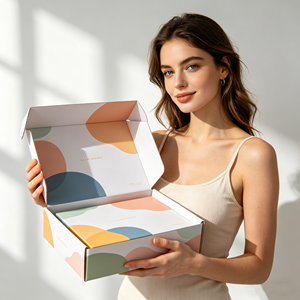 Cajas de Envío de Cartón Corrugado Reciclables, Biodegradables y Reutilizables con Logotipo, Color Rosa, para Regalos y Ropa, MOQ Bajo - Product Image 1
