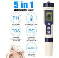 Détecteur de qualité de l'eau numérique 5 en 1 PH/EC/TDS/salinité/température testeur outil de testeur de qualité de l'eau multifonction