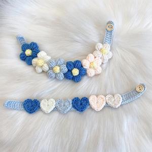 Kalung Kucing dan Anjing Gaya Baru Qbellpet, Kalung Hewan Peliharaan Rajut Tangan, Set Aksesoris Anjing, Syal Rajut Bunga, Tren untuk Hewan Peliharaan - Product Image 1