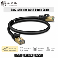 Kabel Patch Cat7 SFTP Lulus Uji 10Gbps 600MHz CCA Kabel Jaringan Ethernet Terlindung RJ45 PVC untuk Router PC 0.5m-30m
