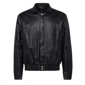 Chaqueta Varsity de Cuero para Hombre, Cálida, Casual, con Cierre, Térmica, Lisa - Product Image 2