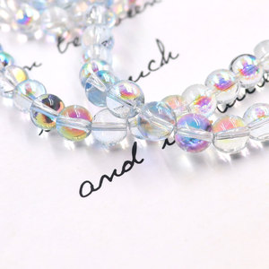 Perles rondes irisées brillantes de qualité supérieure, verre K9 transparent, éléments de perlage <span class=keywords><strong>AB</strong></span> pour la création de bijoux DIY. - Product Image 4