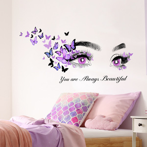 Décoration de la maison <span class=keywords><strong>chambre</strong></span> 3d yeux salon de beauté stickers muraux pour filles - Product Image 3