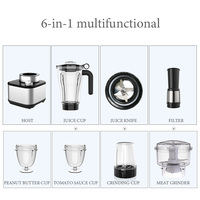 Happy Partner 6-in-1 Multifunctionele Blender voor Keuken, Sapcentrifuge, Mixer, Smoothie Maker, Elektrische Huishoudelijke Sapmaker