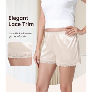 Pantalones cortos de satén para mujer al por mayor, con encaje, suaves, para dormir, ropa interior, pijama sedoso, pantalones cortos para el hogar, Vietnam - Product Image 4