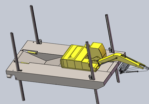Een platbodembootgraafmachine werkt op de boei. - Product Image 2