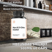 HBEUNDAS Extrait de Shilajit en poudre de haute qualité, végétalien, naturel, compléments alimentaires pour la santé masculine, améliore l'immunité, 500 mg, 60 capsules, 200 g, 24