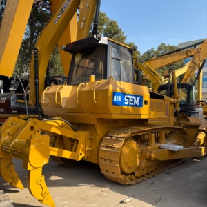 รถดันดินตีนตะขาบ CAT SEM 816 สีเหลือง อุปกรณ์ก่อสร้างงานหนัก เครื่องยนต์ขับเคลื่อนด้วยปั๊มเกียร์สูง ระยะดัน 4.3 เมตร - Product Image 2