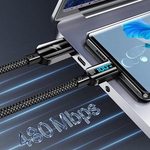 100W 60W Fast Charger Power Nylon Braided PD Fast Charging Type C Data <b>Cable</b> 1M 2M With Led Display - Product Image 5