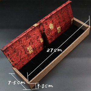 LH009 Jewelry <b>Box</b> Rectangle Paper Printed Red Brocade Style With Tassel For Bracelets Necklaces <b>Gift</b> Packaging - Product Image 4