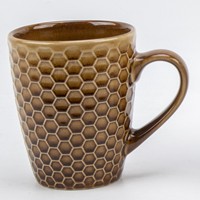 Nouvelle tasse en céramique en relief à carreaux en nid d'abeille, tasse à café de Style classique de 360ml tasse à eau blanc crème